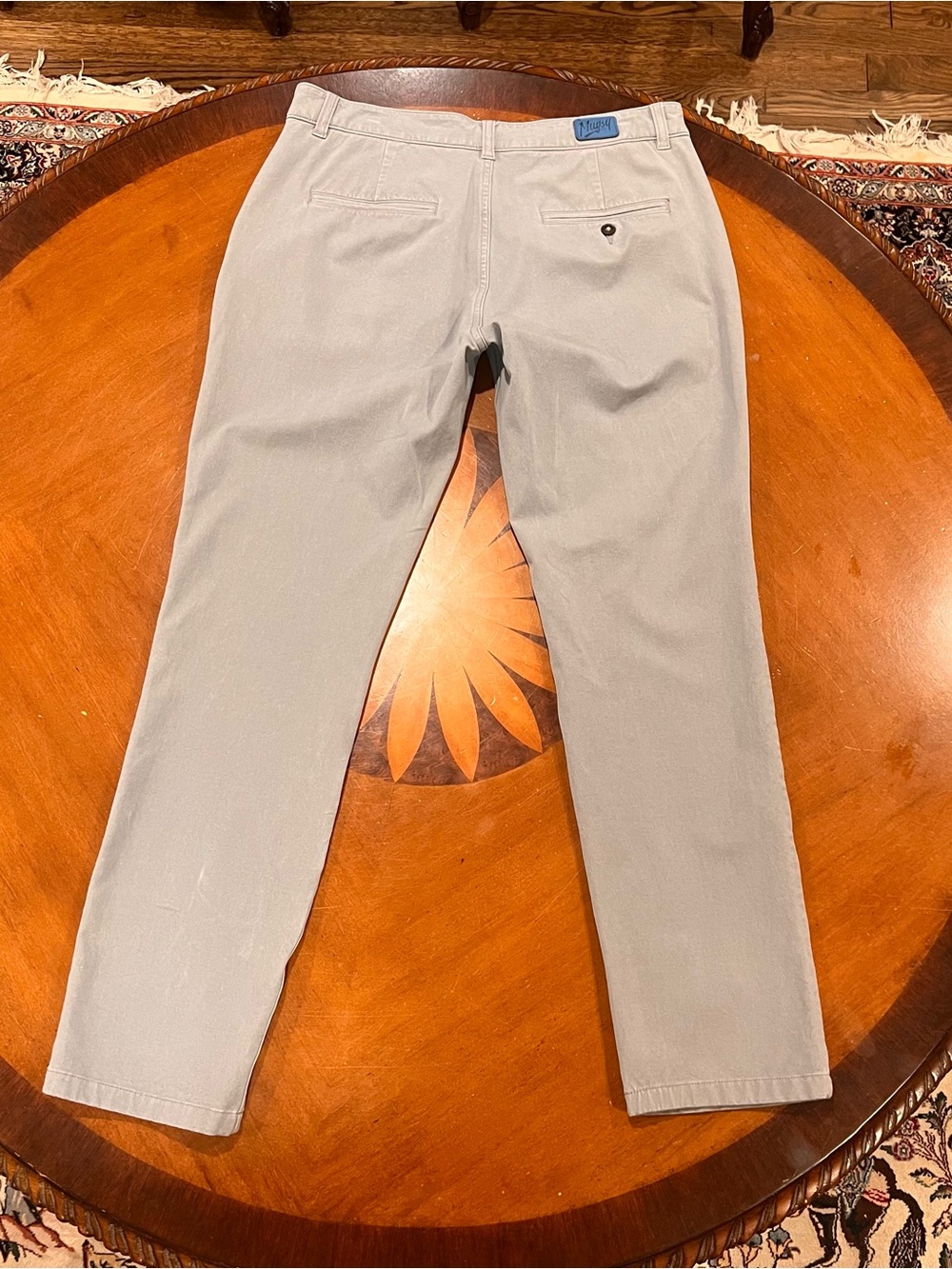 Mugsy Men’s Damens Classic 4-Way Stretch Chinos 34x32 Gray - Picture 5 of 16
